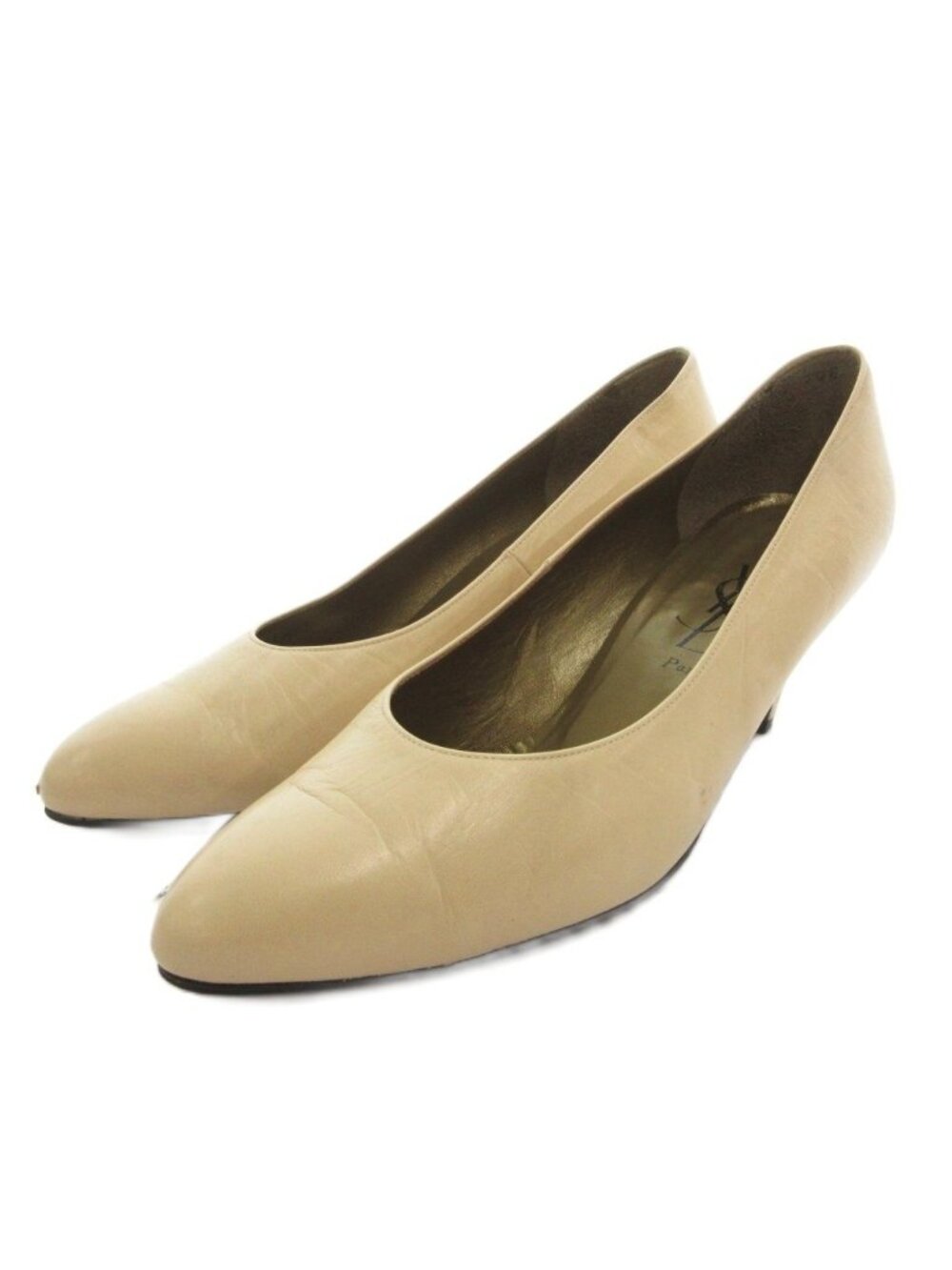 Saint Laurent Paris Pumps Leather Beige Heels